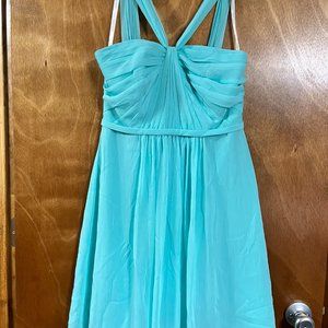 Davids Bridal Tiffany Blue Midi Dress